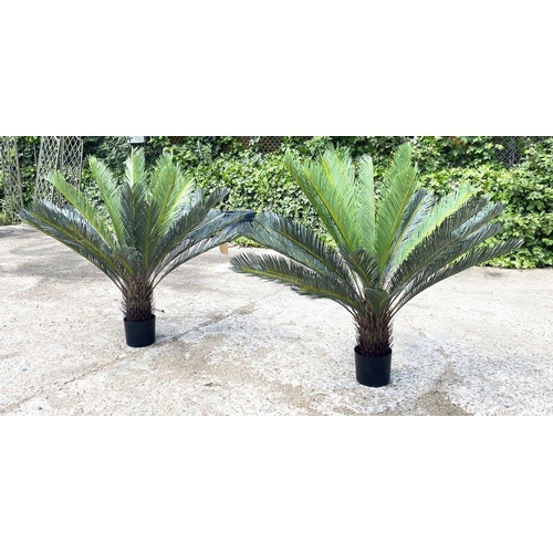 434 - FAUX FERN TREES, a pair, potted, 80cm high, 80cm wide. (2)