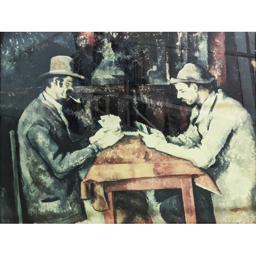 33 - AFTER PAUL CEZANNE (French 1839-1906), 'The card players', print, 75cm x 87cm, framed.