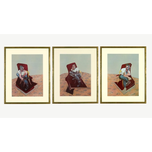 63 - FRANCIS BACON, portrait of George Dyer, three off set lithographs, 1966, printed by Maeght, 33cm x 2... 