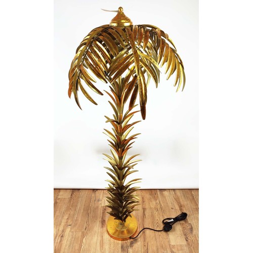 338 - MAISON JANSEN STYLE FLOOR LAMP, palm tree design, gilt metal, 160cm H.