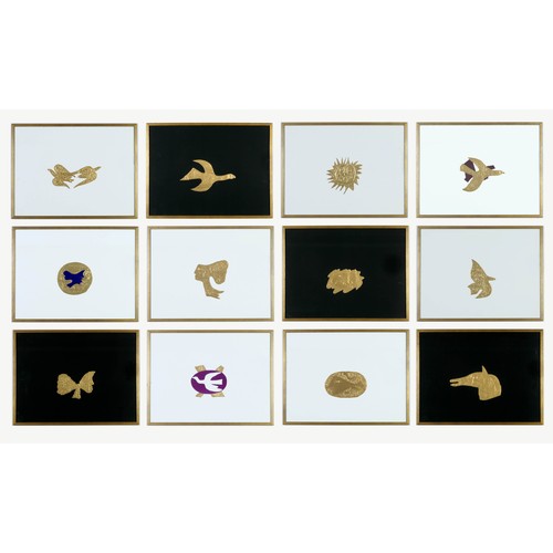 71 - GEORGES BRAQUE, very rare complete set of twelve lithographs of jewellery, Bijoux de Braque, Calendr... 