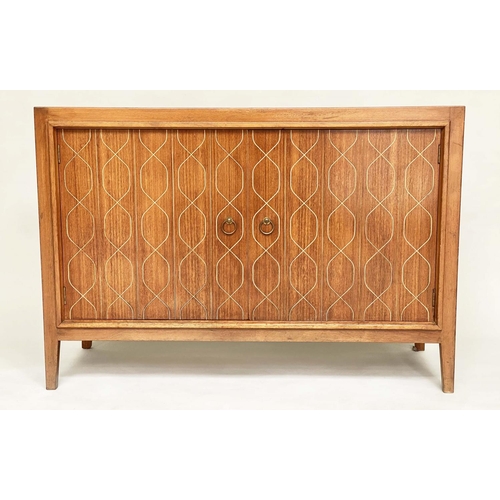 281 - GORDON RUSSELL HELIX SIDE CABINET, 1960s walnut with two Helix incised decoration stamped 'Russel of... 