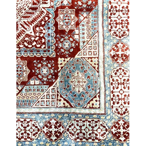 105 - SAMARKAND DESIGN SILK RUG, 120cm x 107cm.