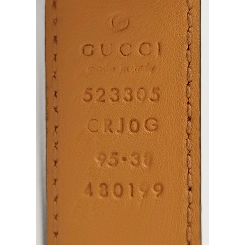 12 - GUCCI BELT MUSTARD SUEDE, with iconic square G logo buckle, gold tone hardware, tan leather on rever... 