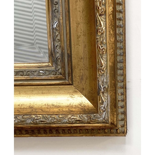 127 - WALL MIRROR, Italian style rectangular with bevelled mirror and gilded frame, 106cm W x 130cm H.