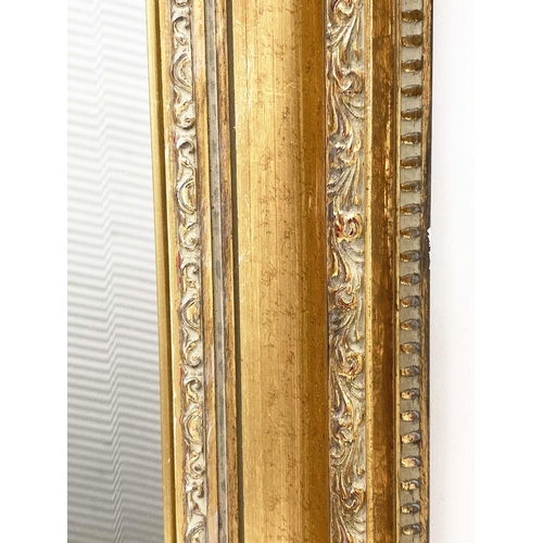 127 - WALL MIRROR, Italian style rectangular with bevelled mirror and gilded frame, 106cm W x 130cm H.