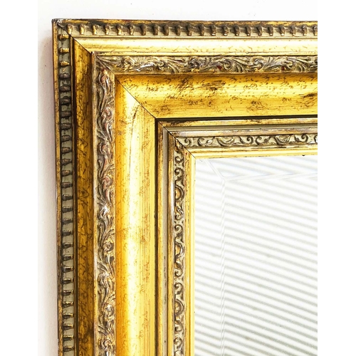 127 - WALL MIRROR, Italian style rectangular with bevelled mirror and gilded frame, 106cm W x 130cm H.