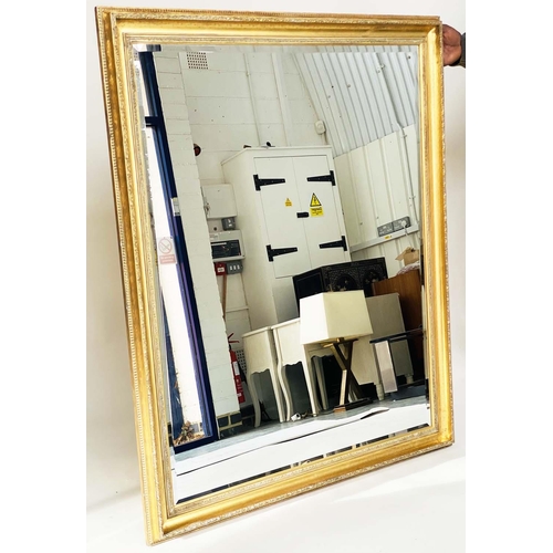 127 - WALL MIRROR, Italian style rectangular with bevelled mirror and gilded frame, 106cm W x 130cm H.