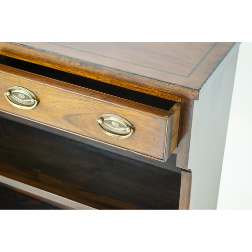 150 - OPEN BOOKCASES, 74cm H x 80cm W x 25cm D, a pair, early 20th century mahogany and ebonised strung wi... 