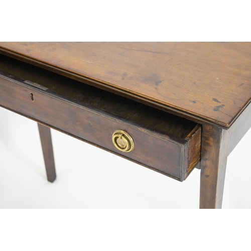 151 - HALL TABLE, 71cm H x 74cm W x 35cm D, George III mahogany with singe drawer.