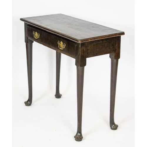 157 - HALL TABLE, 71cm H x 79cm W x 37cm D, George III red walnut with shallow frieze drawer.