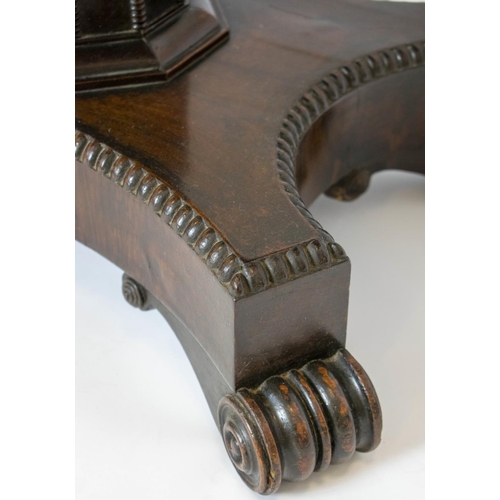 159 - CARD TABLE, 71cm H x 92cm W x 45cm D, George IV rosewood circa 1830, with foldover top on brass cast... 