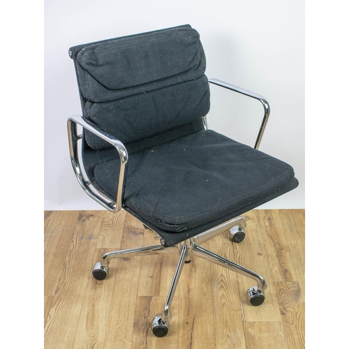 284 - VITRA OFFICE SWIVEL CHAIR, 83cm H x 59cm W, after Charles and Ray Eames EA217, soft pad model, chrom... 