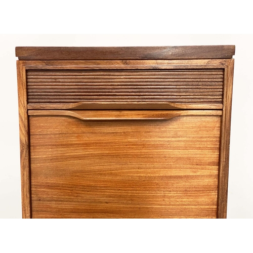 287 - BEDSIDE/LAMP CABINETS, a pair, 1970's teak each with drawer and cupboard in the manner of Richard St... 