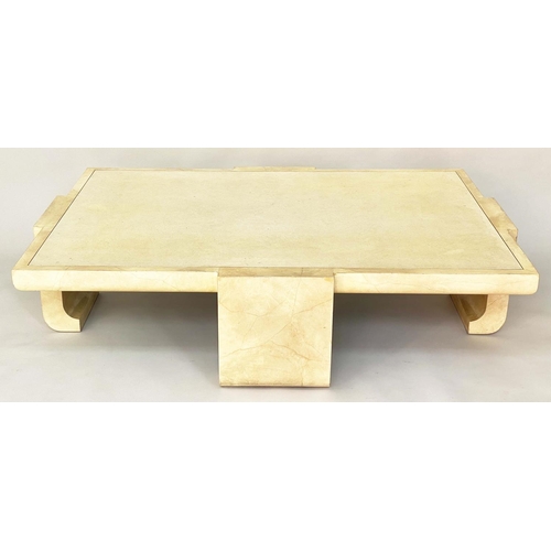 289 - ALESSANDRO FOR BAKER LOW TABLE, American 1980's faux lacquer monumental Alessandro Gambatogna for Ba... 