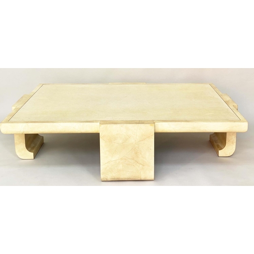 289 - ALESSANDRO FOR BAKER LOW TABLE, American 1980's faux lacquer monumental Alessandro Gambatogna for Ba... 