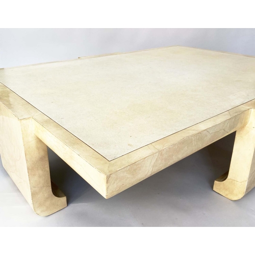 289 - ALESSANDRO FOR BAKER LOW TABLE, American 1980's faux lacquer monumental Alessandro Gambatogna for Ba... 