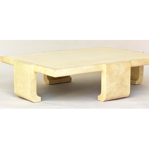 289 - ALESSANDRO FOR BAKER LOW TABLE, American 1980's faux lacquer monumental Alessandro Gambatogna for Ba... 