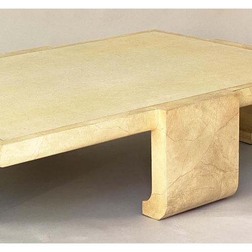 289 - ALESSANDRO FOR BAKER LOW TABLE, American 1980's faux lacquer monumental Alessandro Gambatogna for Ba... 