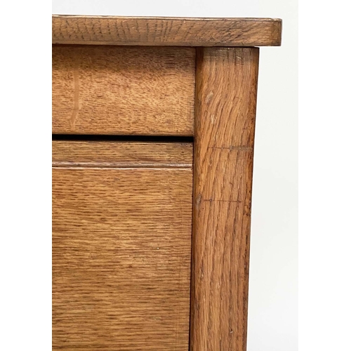 297 - GORDON RUSSELL CHEST, oak with three long drawers and signature label 'Gordon Russell Broadway Worcs... 