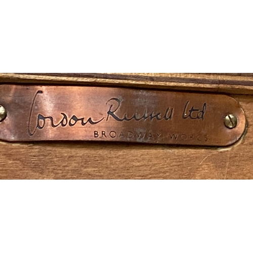 297 - GORDON RUSSELL CHEST, oak with three long drawers and signature label 'Gordon Russell Broadway Worcs... 