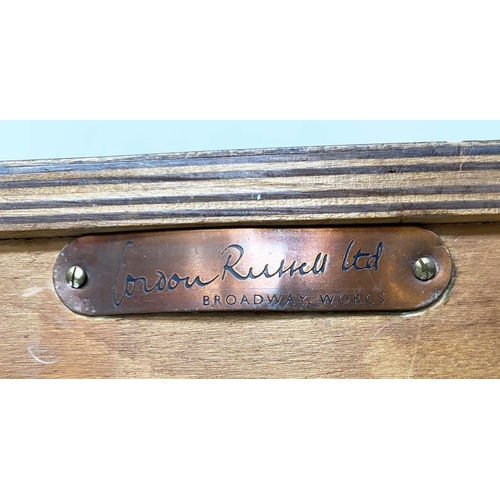 297 - GORDON RUSSELL CHEST, oak with three long drawers and signature label 'Gordon Russell Broadway Worcs... 