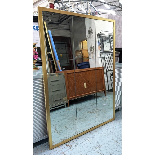 304 - WALL MIRROR, 149cm x 110.5cm, segmented antiqued plate, gilt frame.