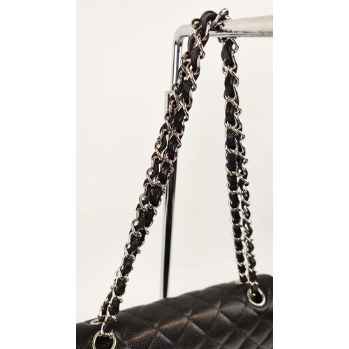 31 - CHANEL TIMELESS CLASSIC SMALL 2.55 DOUBLE FLAP BAG, black caviar leather with black leather lining, ... 