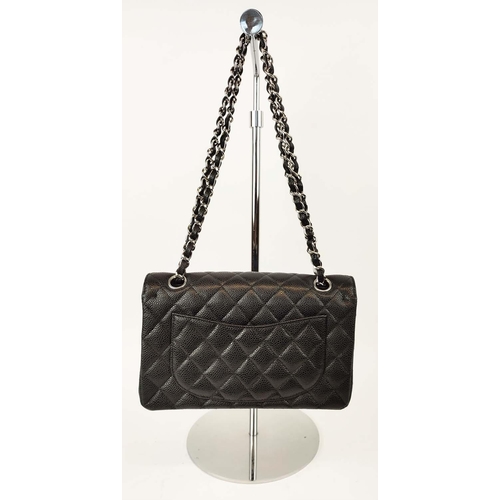 31 - CHANEL TIMELESS CLASSIC SMALL 2.55 DOUBLE FLAP BAG, black caviar leather with black leather lining, ... 