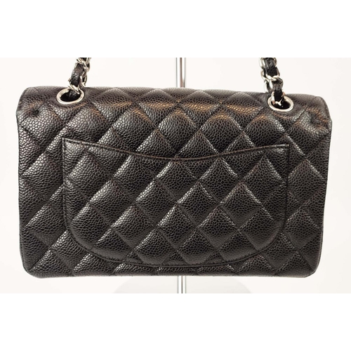 31 - CHANEL TIMELESS CLASSIC SMALL 2.55 DOUBLE FLAP BAG, black caviar leather with black leather lining, ... 