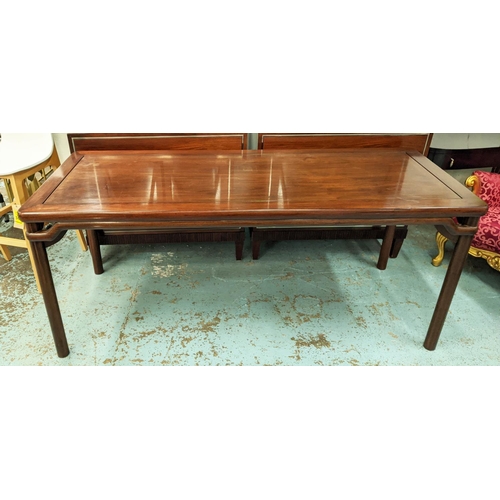 327 - DINING TABLE, 20th century Chinese padouk wood, 189cm x 73cm x 78cm.