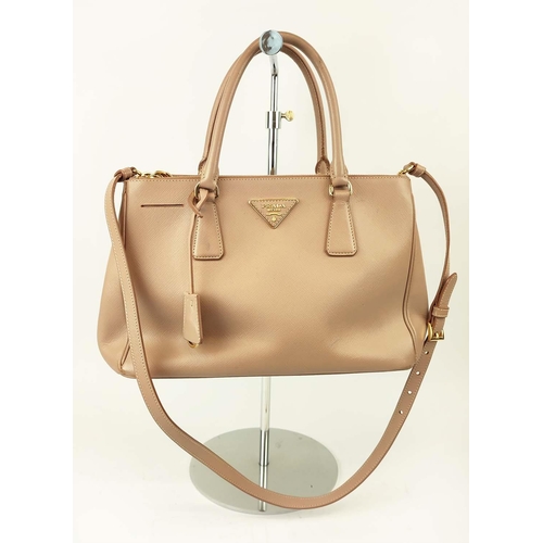 36 - PRADA CAMMEO SAFFIANO LUX SHOULDER/CROSSBODY BAG, leather, main compartment with one zippered pocket... 