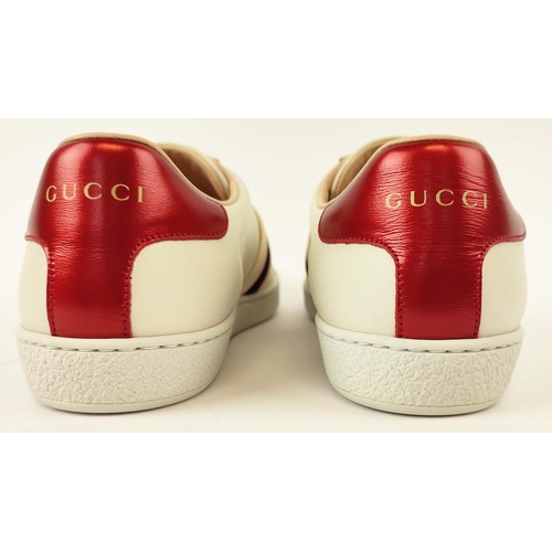 4 - GUCCI TRAINERS, elastic band with 'Gucci' imprinted, heel tabs with logo, size 38 EU.