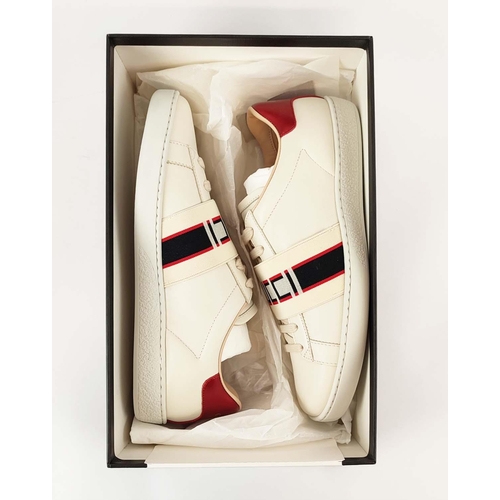 4 - GUCCI TRAINERS, elastic band with 'Gucci' imprinted, heel tabs with logo, size 38 EU.