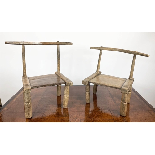 43 - DAN AFRICAN STOOLS, a pair, Ivory Coast. 62cm H (2)