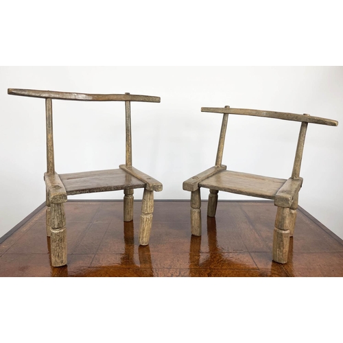 43 - DAN AFRICAN STOOLS, a pair, Ivory Coast. 62cm H (2)