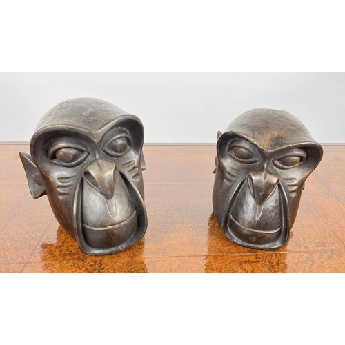 52 - MONKEY BOKE MASKS, a pair, Cameroon. (2)