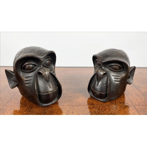 52 - MONKEY BOKE MASKS, a pair, Cameroon. (2)