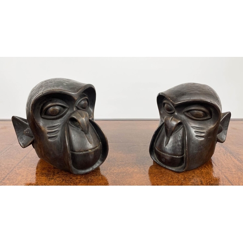 52 - MONKEY BOKE MASKS, a pair, Cameroon. (2)