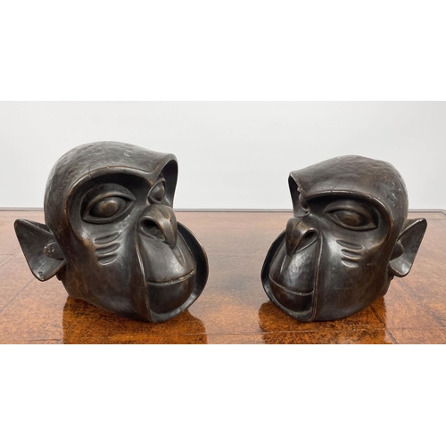 52 - MONKEY BOKE MASKS, a pair, Cameroon. (2)