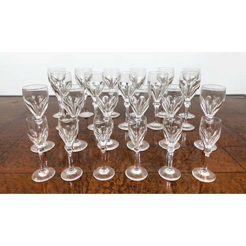 55 - ATLANTIS CUT GLASSES, comprising eleven wine glasses, six white wine glasses and six sherry glasses.... 