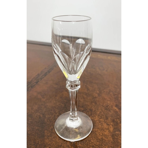 55 - ATLANTIS CUT GLASSES, comprising eleven wine glasses, six white wine glasses and six sherry glasses.... 