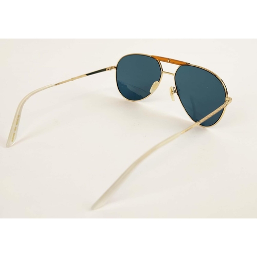 6 - GUCCI SUNGLASSES, gold tone and mother of pearl style arms, with amber coloured front detailing, wit... 