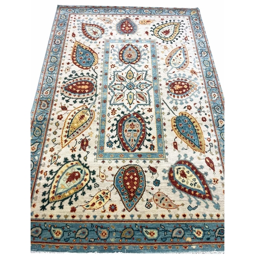 83 - FINE SUZANI DESIGN CARPET, 301cm x 196cm.