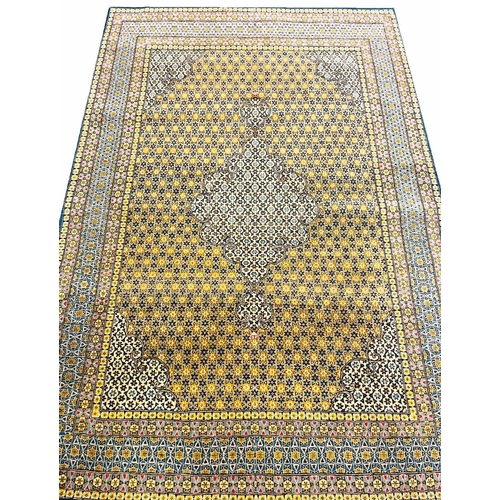 87 - ANTIQUE PERSIAN TEHRAN RUG, 205cm x 142cm.