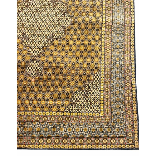 87 - ANTIQUE PERSIAN TEHRAN RUG, 205cm x 142cm.