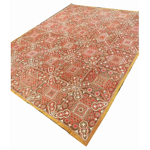 88 - ANTIQUE SILK SUZANI, 260cm x 220cm.