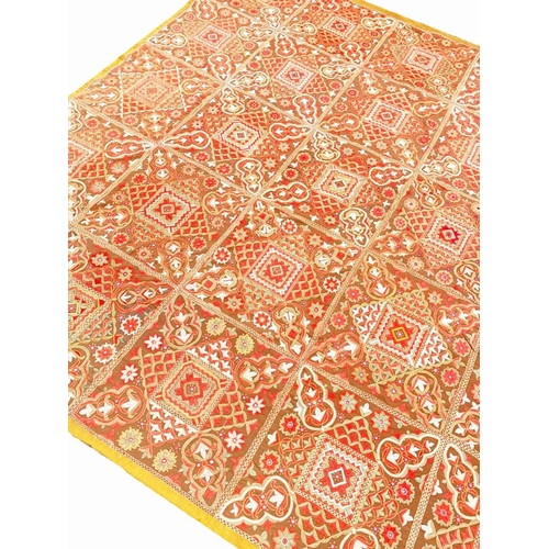 88 - ANTIQUE SILK SUZANI, 260cm x 220cm.