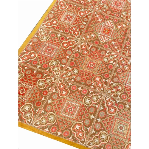 88 - ANTIQUE SILK SUZANI, 260cm x 220cm.