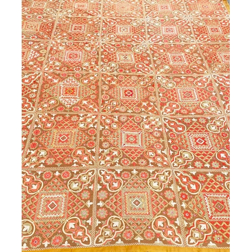 88 - ANTIQUE SILK SUZANI, 260cm x 220cm.